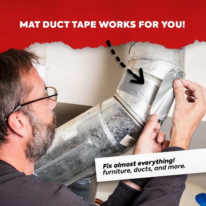 MAT Tape MAT Duct Tape Black Industrial Grade, 6 inch x 60 ft. Waterproof, UV Resistant for Crafts, Home Improvement, Repairs, & Projects - Image 4